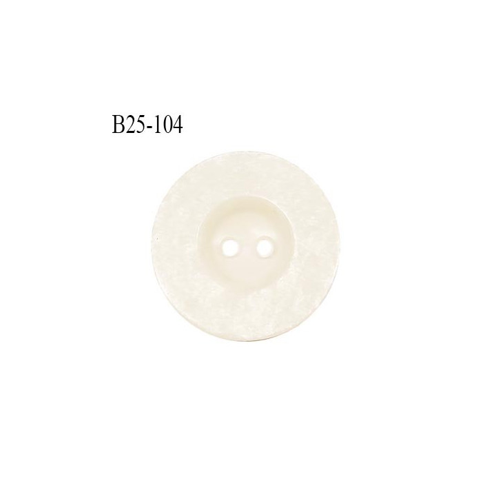Bouton 25 cm en pvc couleur naturel écru 2 trous diamètre 25 mm prix à la pièce