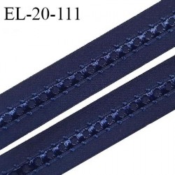 Elastique 19 mm bretelle et lingerie couleur bleu nuit fabriqué en France pour une grande marque largeur 19 mm prix au mètre