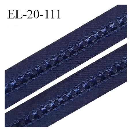 Elastique 19 mm bretelle et lingerie couleur bleu nuit fabriqué en France pour une grande marque largeur 19 mm prix au mètre