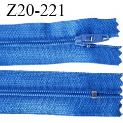 Fermeture zip 20 cm non séparable couleur bleu glissière nylon invisible largeur 5 mm longueur 20 cm prix à l'unité