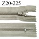 Fermeture zip 20 cm non séparable couleur kaki clair glissière nylon invisible largeur 5 mm longueur 20 cm prix à l'unité