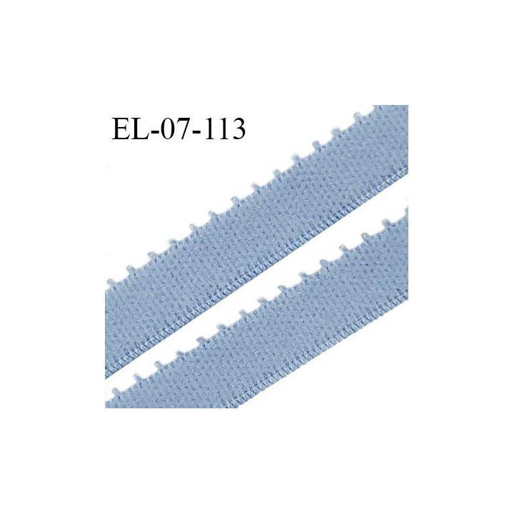 Elastique picot 7 mm lingerie couleur bleu ciel largeur 7 mm haut de gamme Fabriqué en France prix au mètre