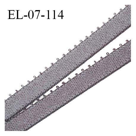 Elastique picot 7 mm lingerie couleur gris titane largeur 7 mm haut de gamme Fabriqué en France prix au mètre