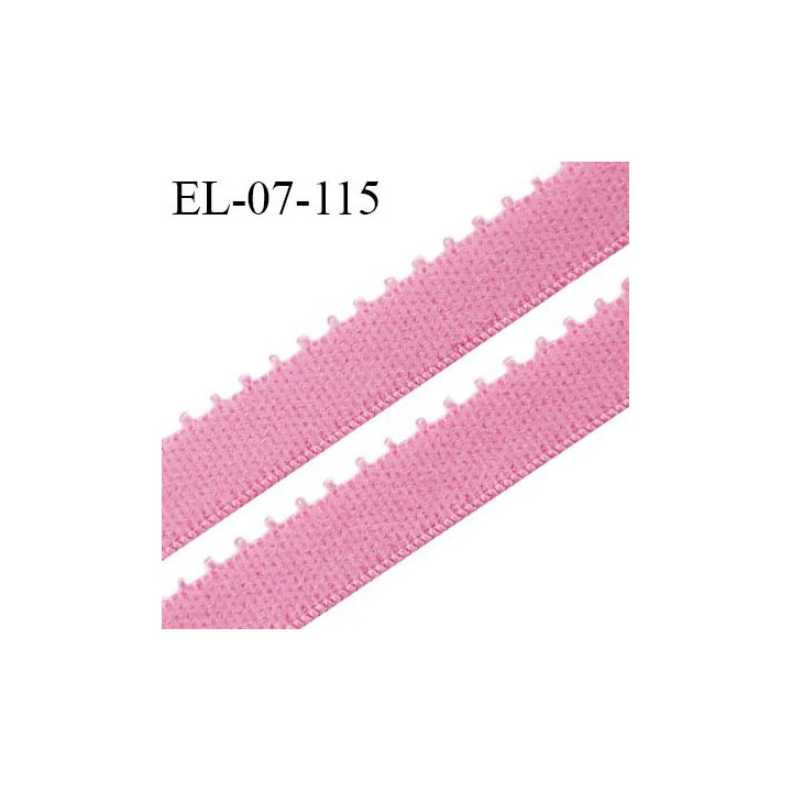 Elastique picot 7 mm lingerie couleur rose fraise largeur 7 mm haut de gamme Fabriqué en France prix au mètre