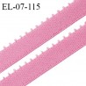 Elastique picot 7 mm lingerie couleur rose fraise largeur 7 mm haut de gamme Fabriqué en France prix au mètre