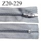 Fermeture zip 20 cm non séparable couleur gris souris glissière nylon invisible largeur 5 mm longueur 20 cm prix à l'unité