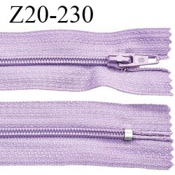 Fermeture zip 20 cm non séparable couleur parme glissière nylon largeur 5 mm longueur 20 cm prix à l'unité