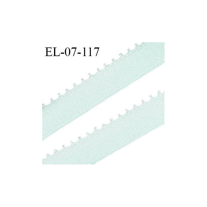 Elastique picot 7 mm lingerie couleur menthe douce largeur 7 mm haut de gamme Fabriqué en France prix au mètre