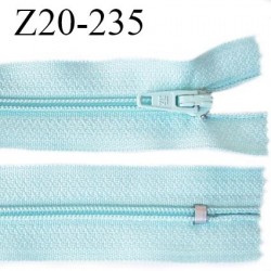 Fermeture zip 20 cm non séparable couleur bleu ciel glissière nylon invisible largeur 5 mm longueur 20 cm prix à l'unité