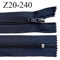 Fermeture zip 20 cm non séparable couleur bleu marine glissière nylon largeur 5 mm longueur 20 cm prix à l'unité