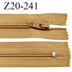 Fermeture zip 20 cm non séparable couleur ocre glissière nylon largeur 5 mm longueur 20 cm prix à l'unité