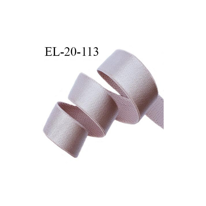 Elastique 19 mm bretelle et lingerie couleur rose thé brillant très beau fabriqué en France pour une grande marque prix au mètre
