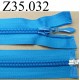 fermeture éclair longueur 35 cm couleur bleu turquoise séparable zip nylon largeur 3.2 cm largeur du zip 6.5 mm curseur métal