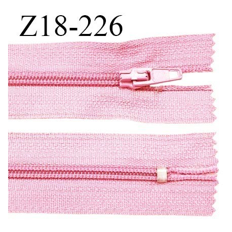 Fermeture zip 18 cm non séparable couleur rose largeur 2.7 cm zip nylon longueur 18 cm prix à l'unité