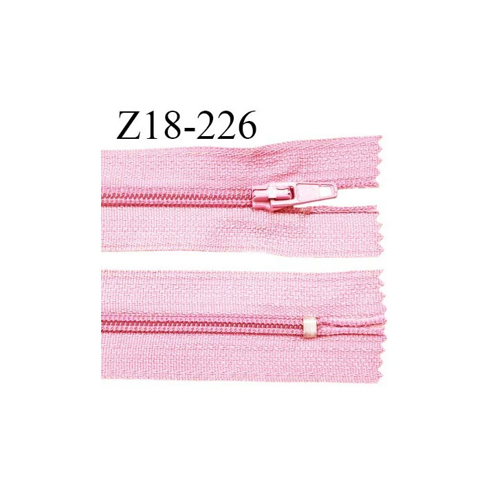 Fermeture zip 18 cm non séparable couleur rose largeur 2.7 cm zip nylon longueur 18 cm prix à l'unité