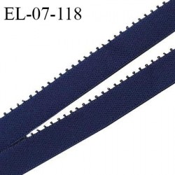 Elastique picot 7 mm lingerie couleur bleu nuit largeur 7 mm haut de gamme Fabriqué en France prix au mètre