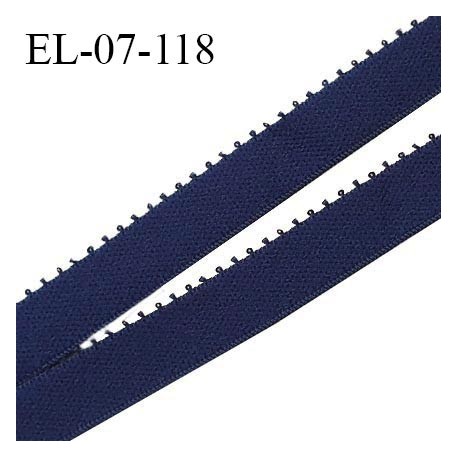 Elastique picot 7 mm lingerie couleur bleu nuit largeur 7 mm haut de gamme Fabriqué en France prix au mètre