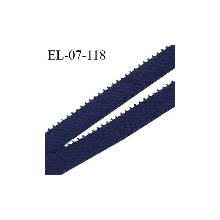 Elastique picot 7 mm lingerie couleur bleu nuit largeur 7 mm haut de gamme Fabriqué en France prix au mètre