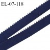 Elastique picot 7 mm lingerie couleur bleu nuit largeur 7 mm haut de gamme Fabriqué en France prix au mètre