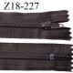 Fermeture zip 18 cm non séparable couleur chocolat foncé largeur 2.7 cm zip nylon longueur 18 cm prix à l'unité