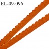 Elastique picot 9 mm lingerie couleur orange cuivrée largeur 9 mm haut de gamme prix au mètre