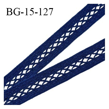 Galon ruban 15 mm entre-deux couleur bleu largeur 15 mm prix au mètre