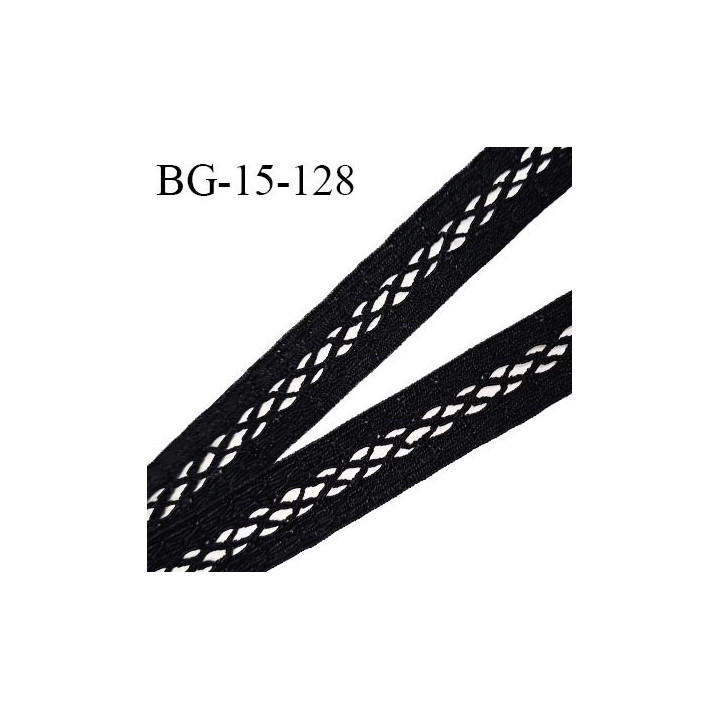 Galon ruban 15 mm entre-deux couleur noir largeur 15 mm prix au mètre