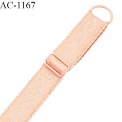 Bretelle lingerie SG 19 mm très haut de gamme couleur pêche avec 1 barrette 1 anneau longueur 30 cm prix à l'unité