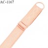 Bretelle lingerie SG 19 mm très haut de gamme couleur pêche avec 1 barrette 1 anneau longueur 30 cm prix à l'unité
