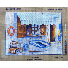 Canevas à broder 40 x 50 cm marque MARGOT création de Paris Thème la mer l'écume d'après C.Graniou