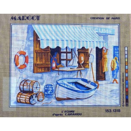 Canevas à broder 40 x 50 cm marque MARGOT création de Paris Thème la mer l'écume d'après C.Graniou