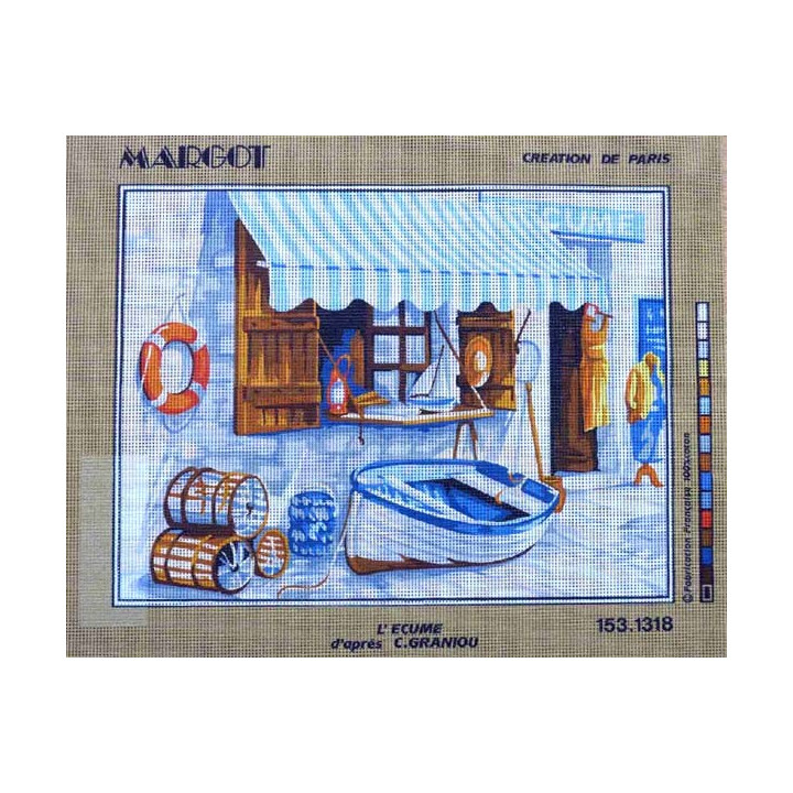 Canevas à broder 40 x 50 cm marque MARGOT création de Paris Thème la mer l'écume d'après C.Graniou