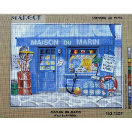 Canevas à broder 40 x 50 cm marque MARGOT création de Paris Thème la mer MAISON DU MARIN d'après Morel