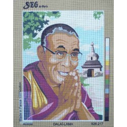 Canevas à broder 40 x 50 cm marque SEG de Paris Thème DALAI LAMA fabrication française