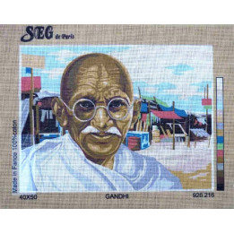 Canevas à broder 40 x 50 cm marque MARGOT création de Paris Thème GHANDI fabrication française