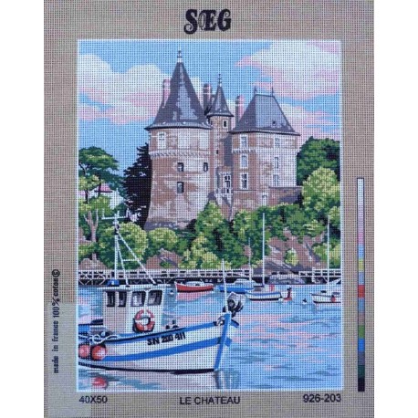 Canevas à broder 40 x 50 cm marque SEG Thème LE CHATEAU fabrication française