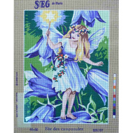 Canevas à broder 40 x 50 cm marque SEG de Paris Thème CONTES ET LEGENDES fée des campanules