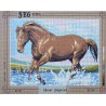 Canevas à broder 40 x 50 cm marque SEG de Paris Thème ANIMAUX cheval fougueux fabrication française