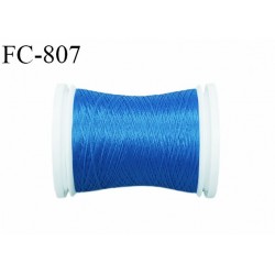Bobine 500 m fil mousse polyamide n° 120 couleur bleu longueur de 500 mètres bobiné en France