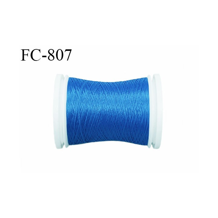 Bobine 500 m fil mousse polyamide n° 120 couleur bleu longueur de 500 mètres bobiné en France