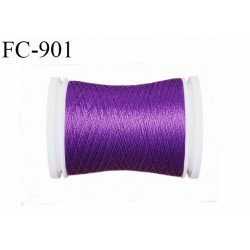 Bobine 500 m fil mousse polyamide n° 120 couleur violet longueur de 500 mètres bobiné en France