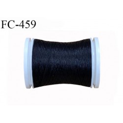 Bobine de fil mousse polyester texturé fil n° 110 couleur noir bobine longueur de 500  mètres bobiné en France