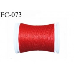 Bobine de fil mousse polyester n° 110 couleur rouge longueur 500 mètres bobiné en France