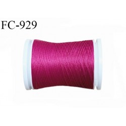 bobine de fil mousse polyester n° 110 couleur fushia longueur 500 mètres  bobiné en France