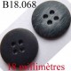 bouton 18 mm couleur gris anthracite et  marbré gris foncé vainé 4 trous diamètre 18 mm