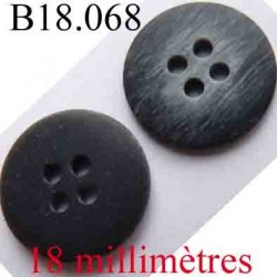 bouton 18 mm couleur gris anthracite et marbré gris foncé vainé 4 trous diamètre 18 mm