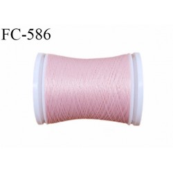 Bobine 500 m fil mousse polyester n° 110 couleur rose longueur 500 mètres  bobiné en France