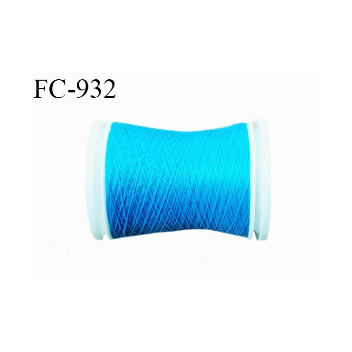 Bobine 500 m fil mousse polyester n° 110 couleur turquoise longueur 500 mètres  bobiné en France