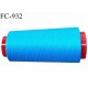 Cone 1000 m fil mousse polyester fil n° 110 couleur turquoise longueur 1000 mètres bobiné en France