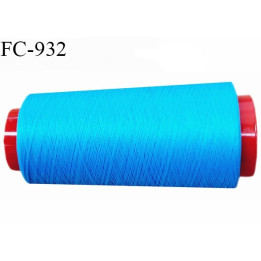 Cone 1000 m fil mousse polyester fil n° 110 couleur turquoise longueur 1000 mètres bobiné en France